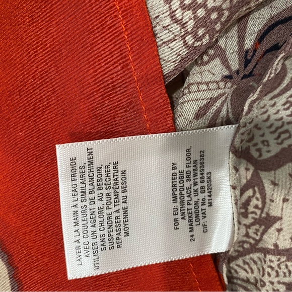 Anthropologie Meadow Rue round collar long sleeve floral blouse. Key hole - Picture 5 of 5